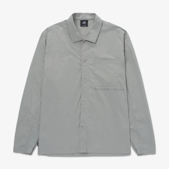 100 Thieves Foundations SS'24 NYLON SHIRT - STONEWASH GREEN Men’s Size Large NEW